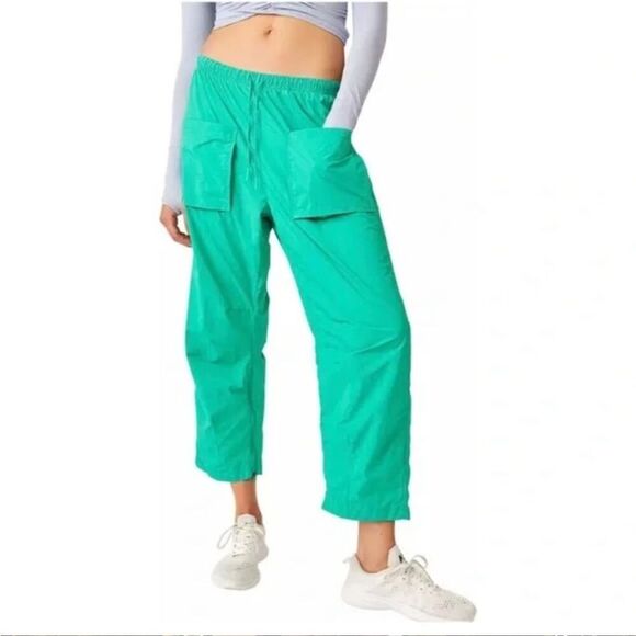 NWOT Free People Movement Fly By Night Green Baggy Pants size Large - Picture 4 of 8